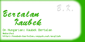 bertalan kaubek business card